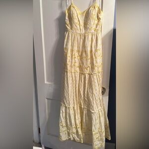 Yellow Floral Maxi Dress Lily Pulitzer Sz 2